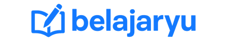 Logo Belajaryu dengan Buku dan Pensil